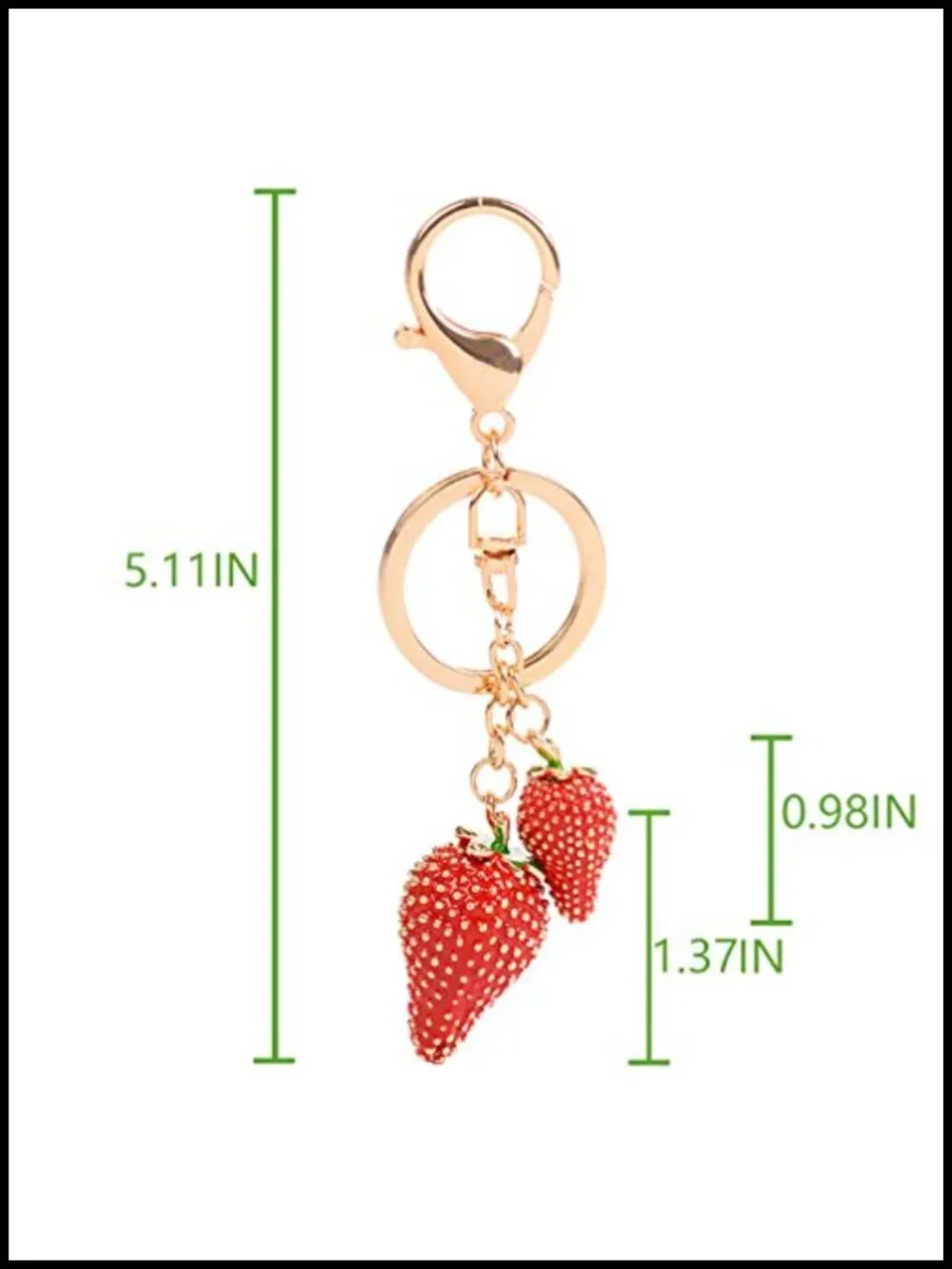 Fruit Crystal Rhinestone Sparkling Keychain Bag Pendant Handbag Charm